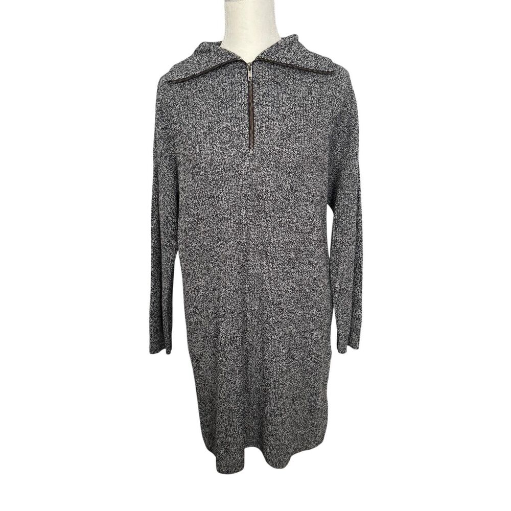 Madewell‎ Dress Womens Small Gray Merino Wool Half Zip Collared Sweater Dress